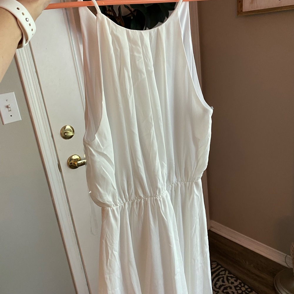 White chiffon dress, short/knee